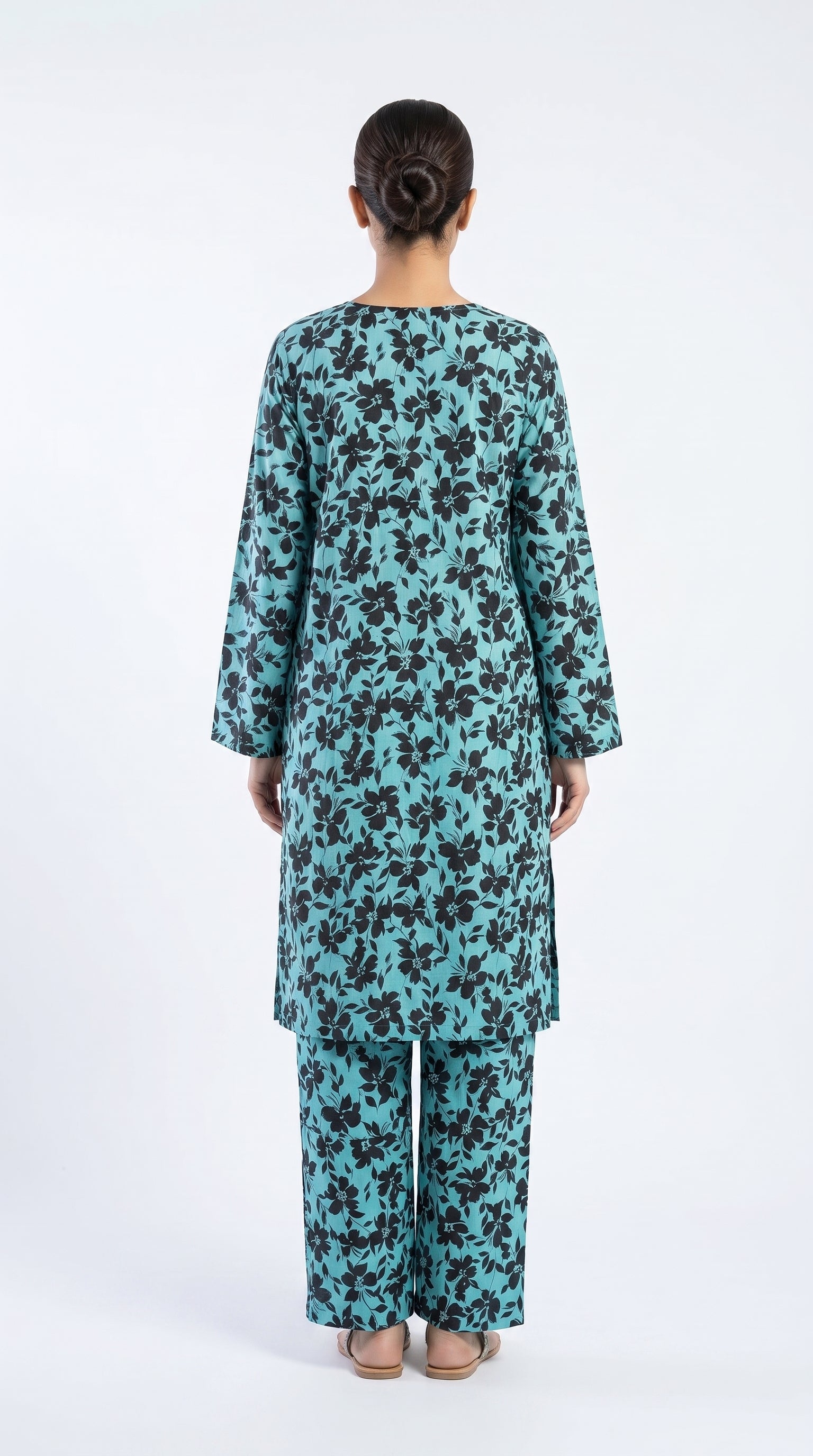 2 pcs printed lawn