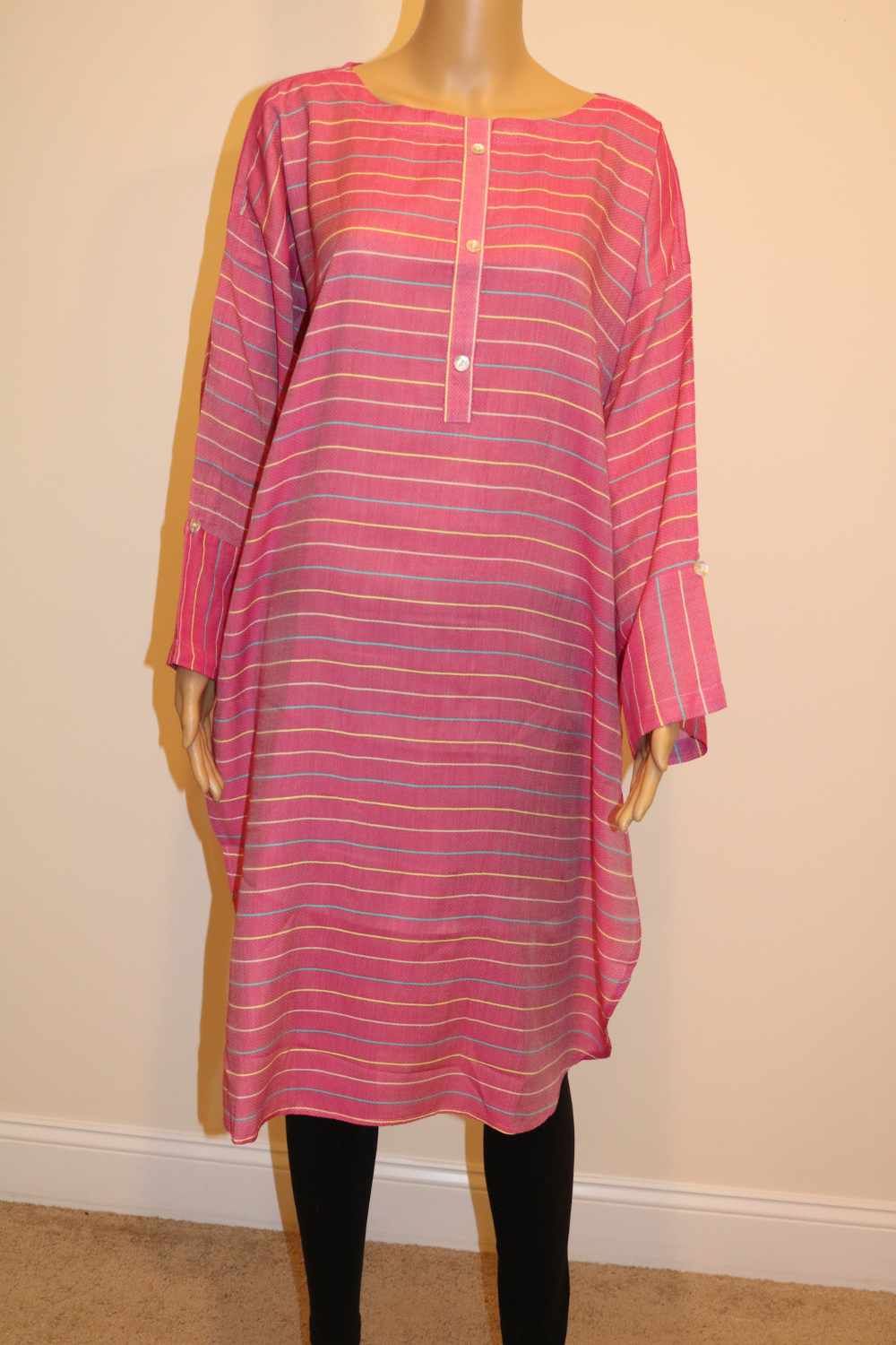 Pink jacquard Kurta