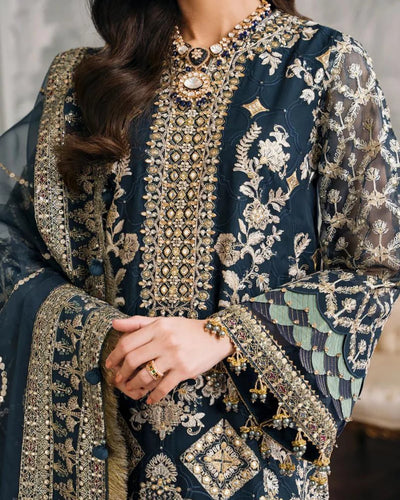 Chantelle Embroidered Luxury Chiffon 3Pc Suit