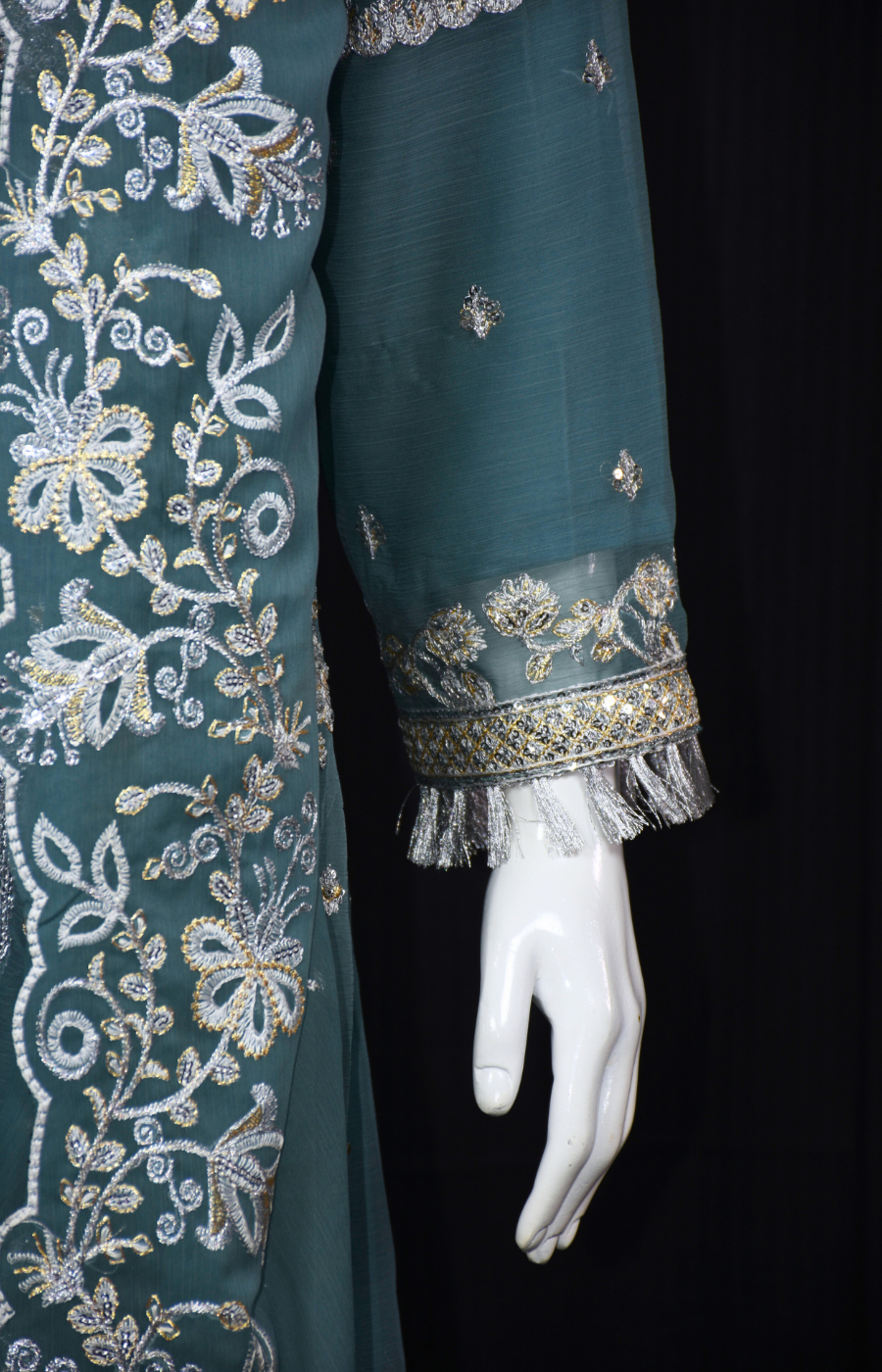 3 pcs Sharara with Embroidery and Sitara Work