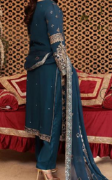 3 Pcs chiffon embroidered dress