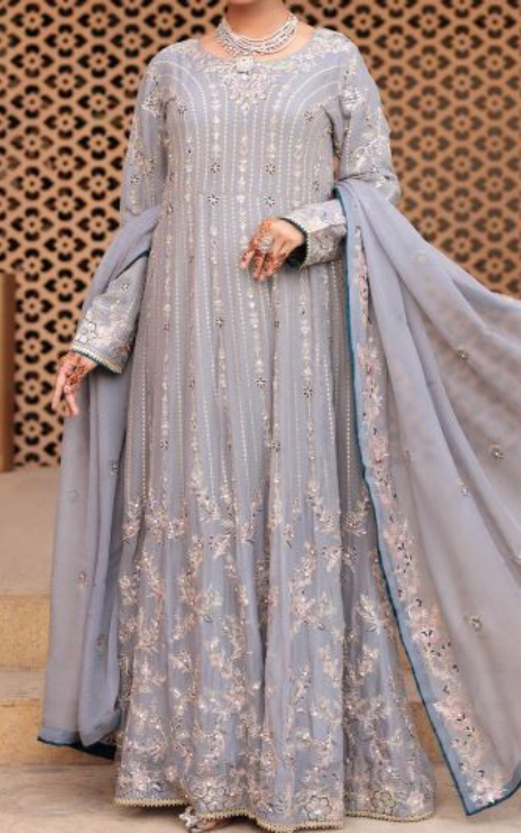 3 Pcs chiffon embroidered dress