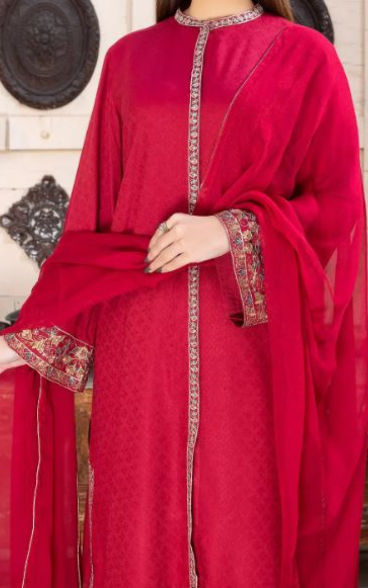 3 Pcs chiffon embroidered dress