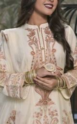 3 pcs Viscose Embroidered Dress