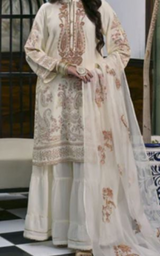 3 pcs Viscose Embroidered Dress