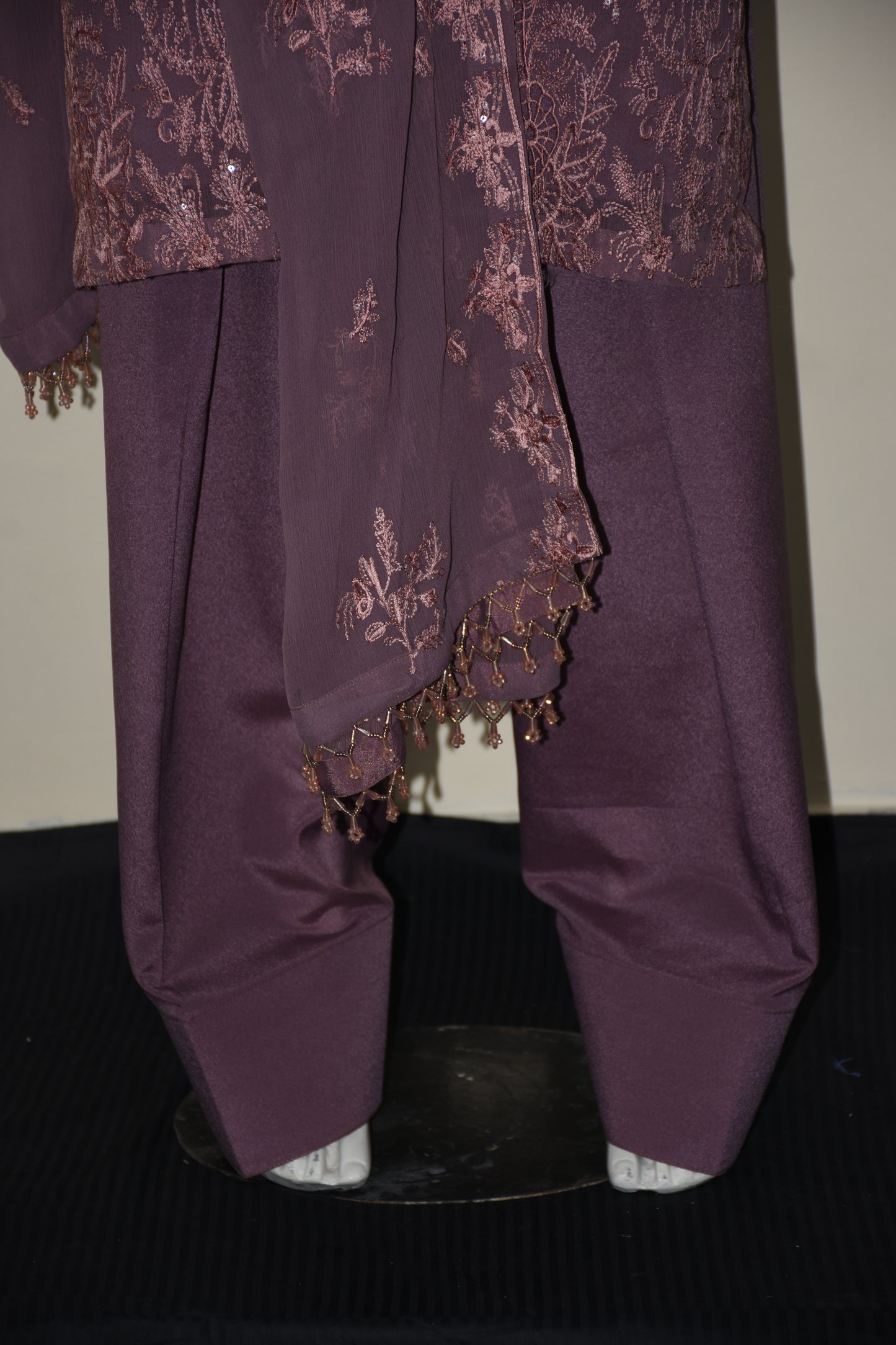 3 pcs chiffon with tilla and cut work