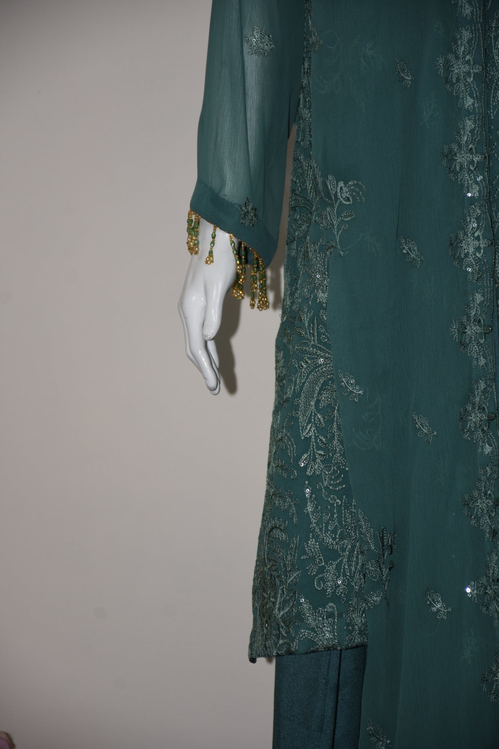 3 pcs chiffon with tilla and cut work