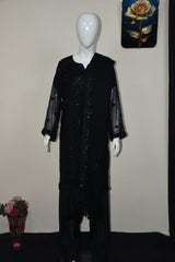 3 pcs chiffon with tilla and cut work