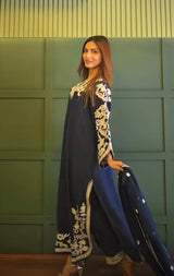 3 pc Embroidered Arabic linen dress