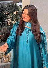 3 pc silk cutwork dress