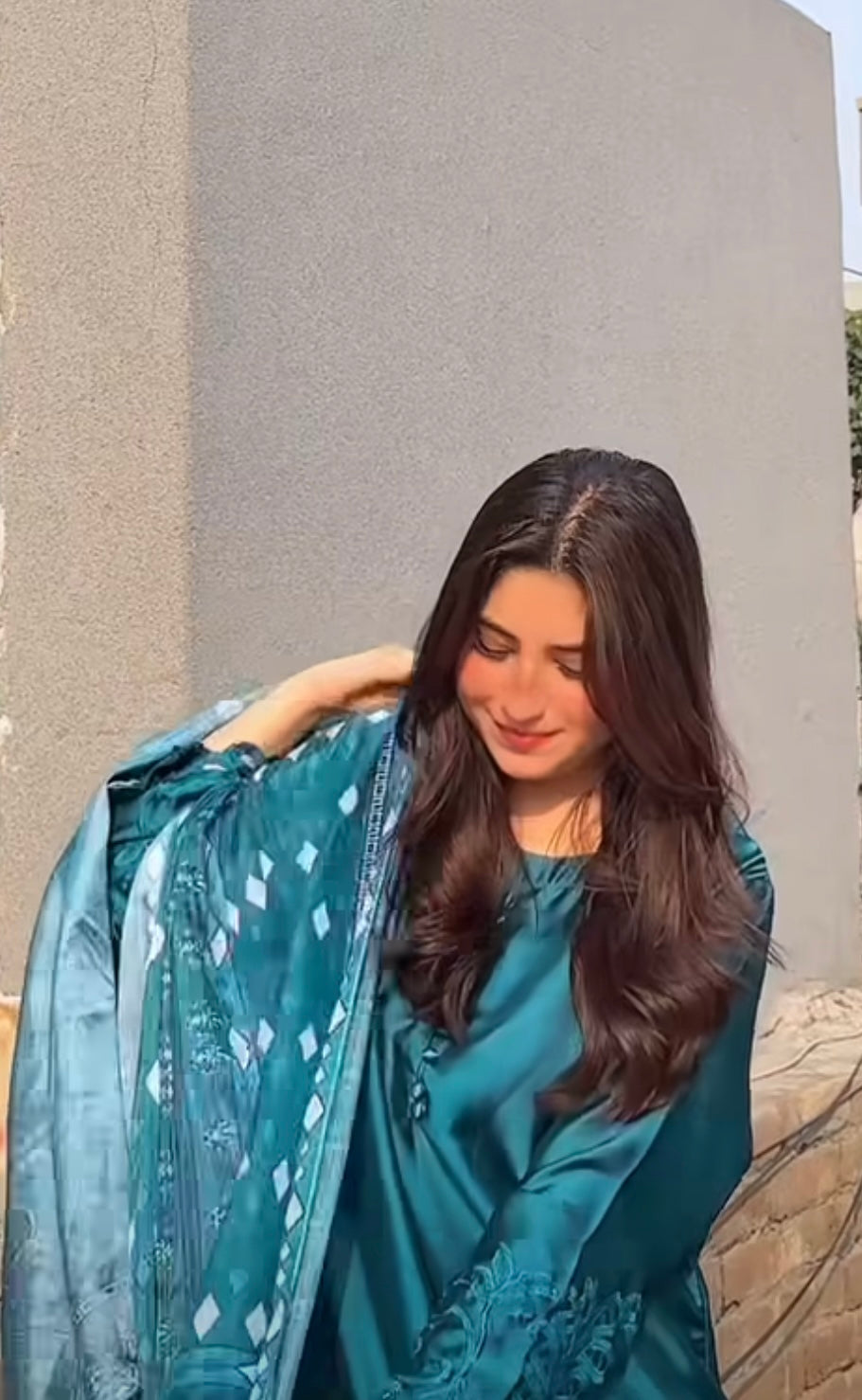 3 pc silk cutwork dress