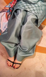 3 pc silk dress with Farshi Shalwar