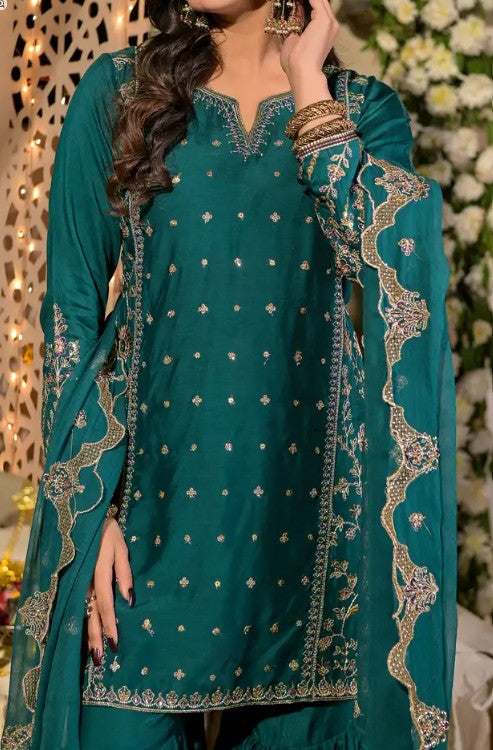 Women's 3 Piece Embroidered Viscose Gharara Suit – Zinc