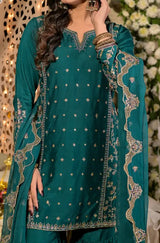 Women's 3 Piece Embroidered Viscose Gharara Suit – Zinc