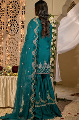 Women's 3 Piece Embroidered Viscose Gharara Suit – Zinc