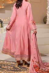 Women's 3 Piece Fancy Viscose Embroidered Frock – Tea Pink