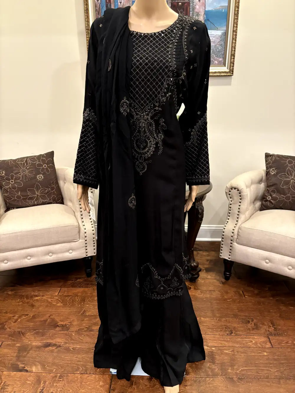 3pcs embroidered viscose Fabric suit pakistani party wear