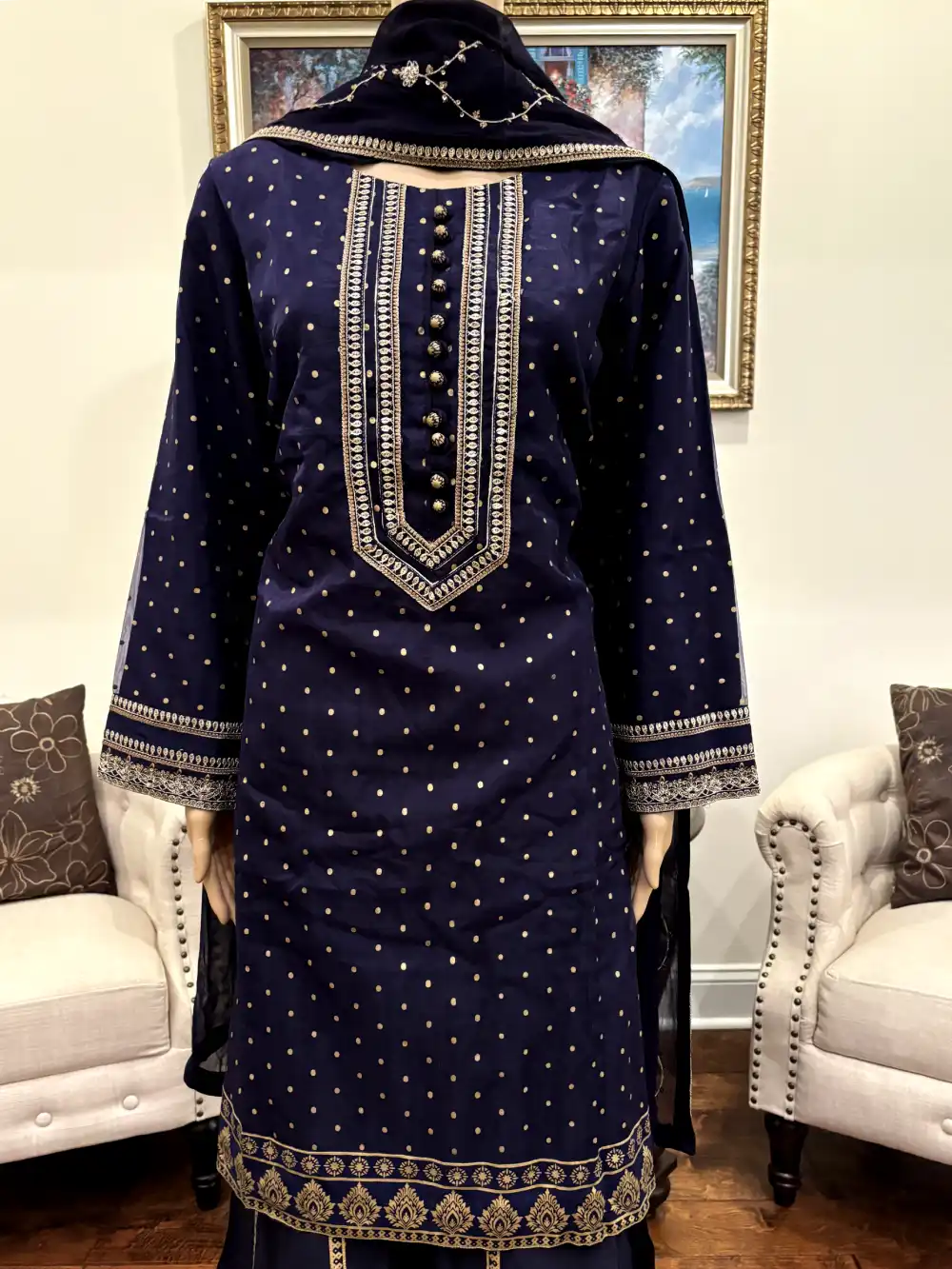 3pc Embroidered Chiffon suit pakistani party wear