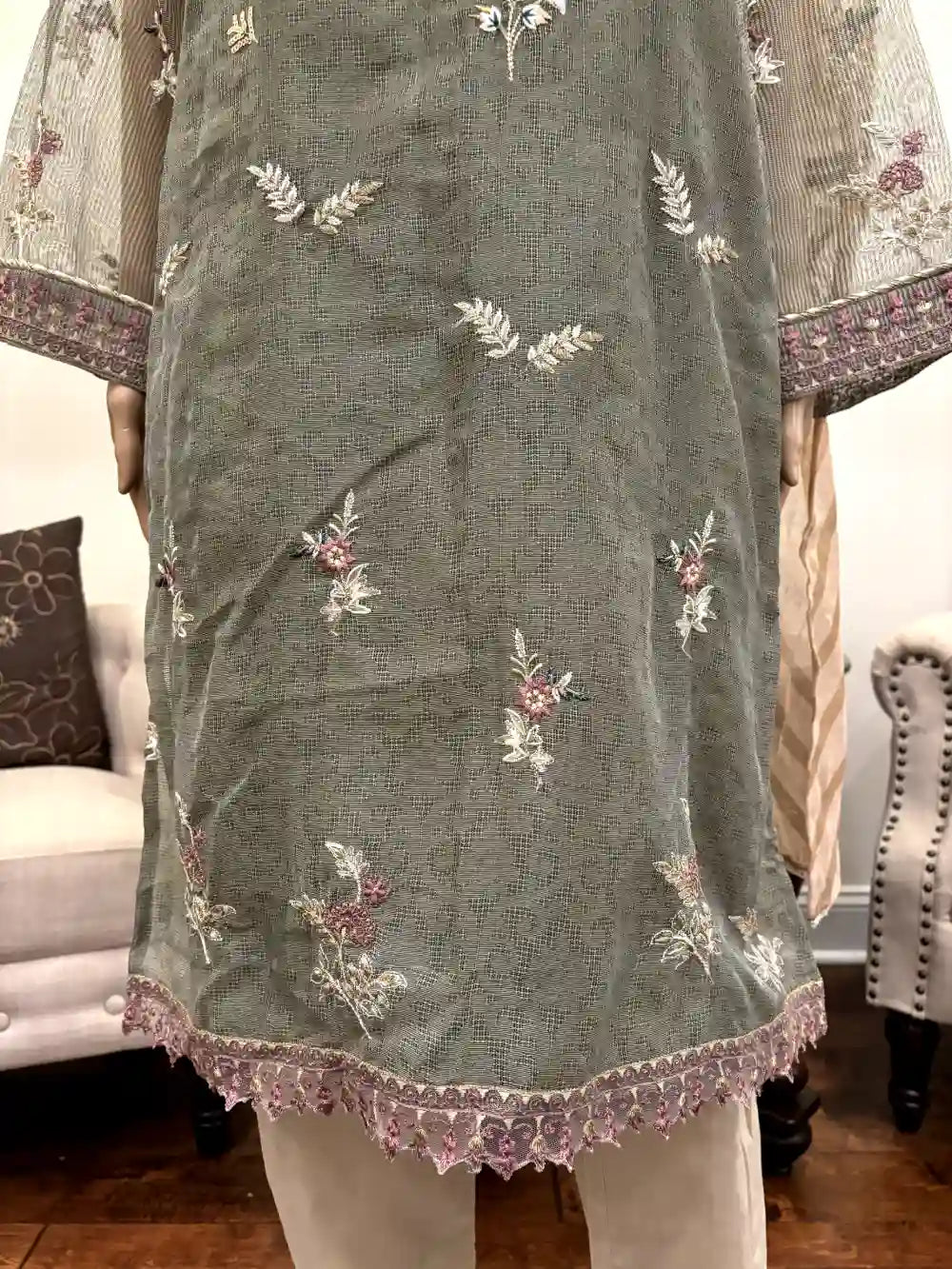 3Pc Embroidered Cotton suit Pakistani Party Wear