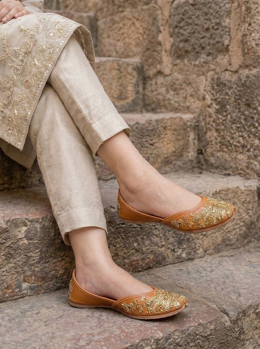 Leather Embroidered Khussa