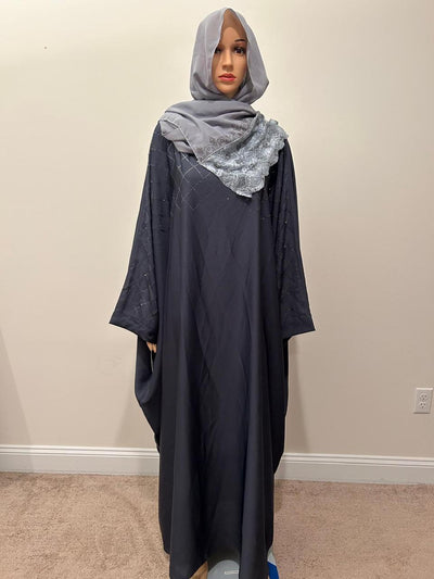 Plain Butterfly Abaya with Stone work