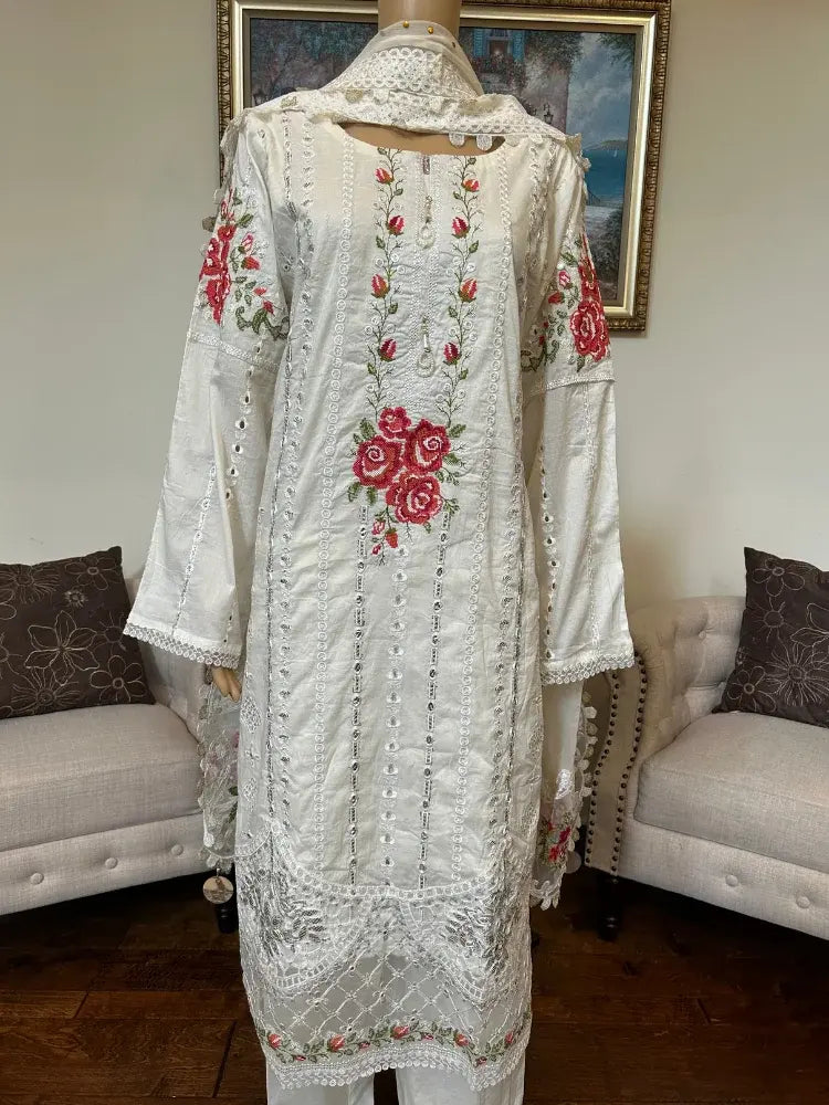 Maria B Embroidered and chikan kari Lawn