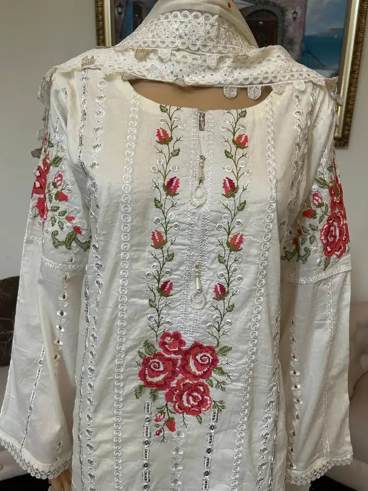 Maria B Embroidered and chikan kari Lawn