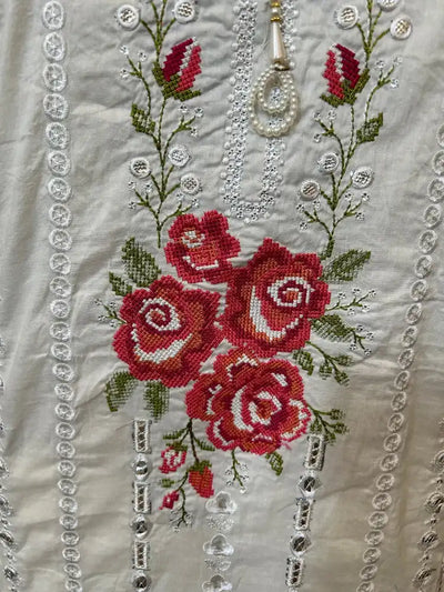 Maria B Embroidered and chikan kari Lawn