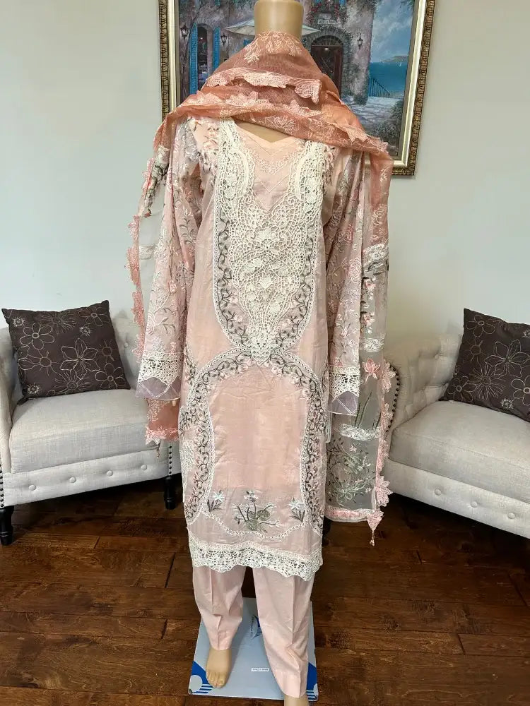 Maria B Lawn Embroidered and Embellished suit 3pc