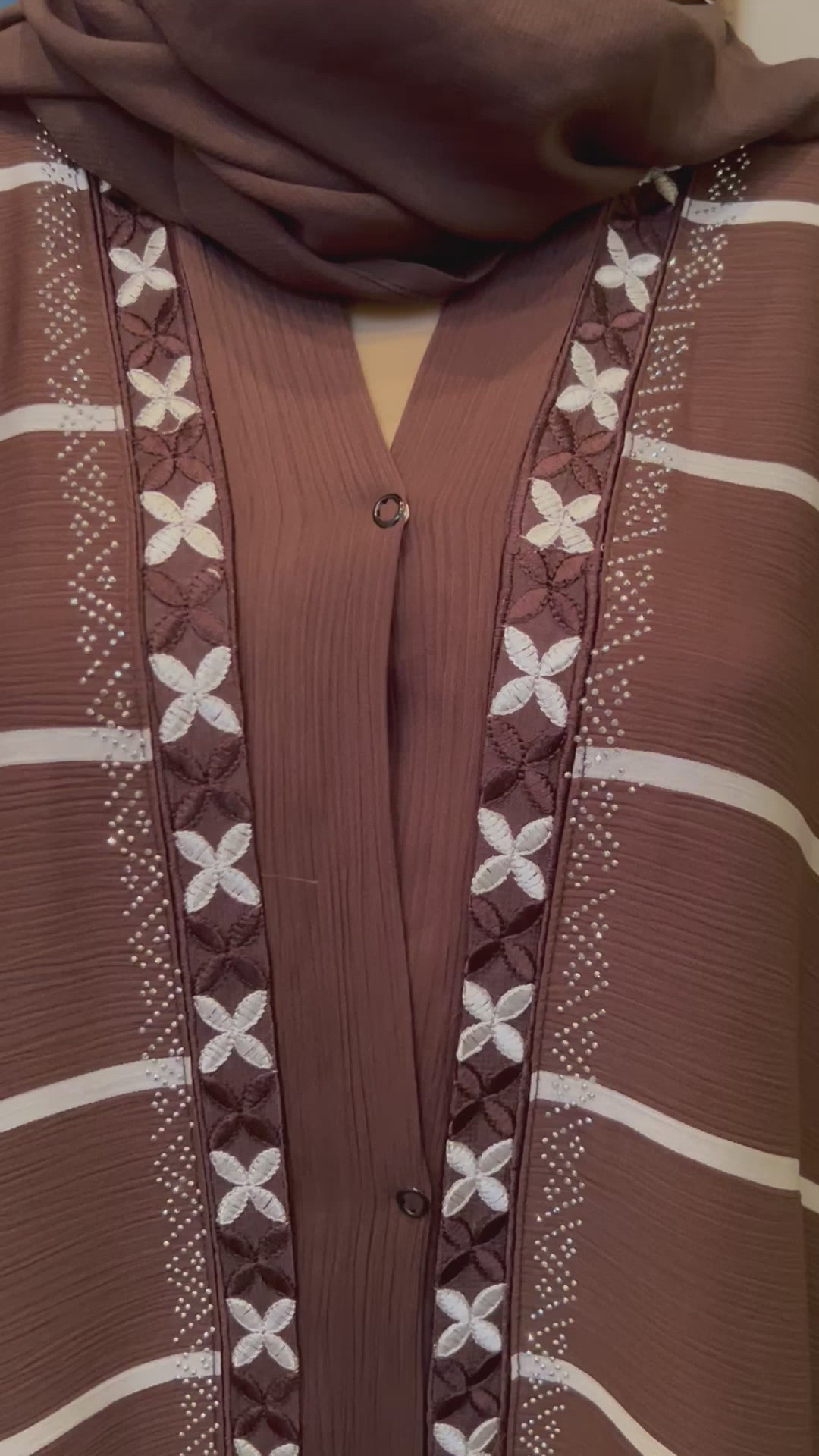 Plain Abaya with Stripes