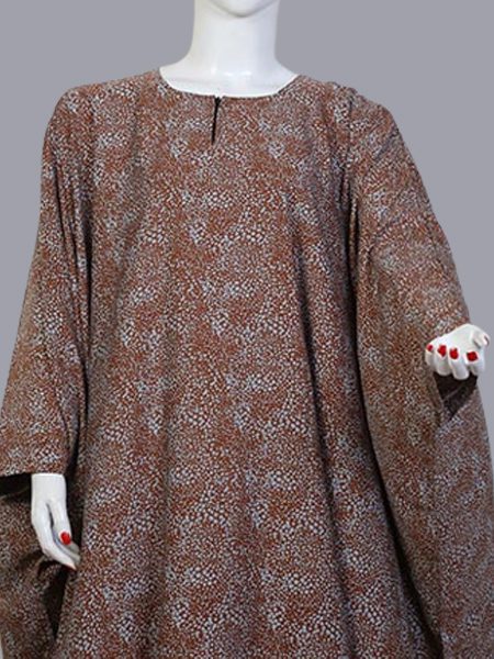 Printed Butterfly Abaya in Brown - Akhtar's Collection