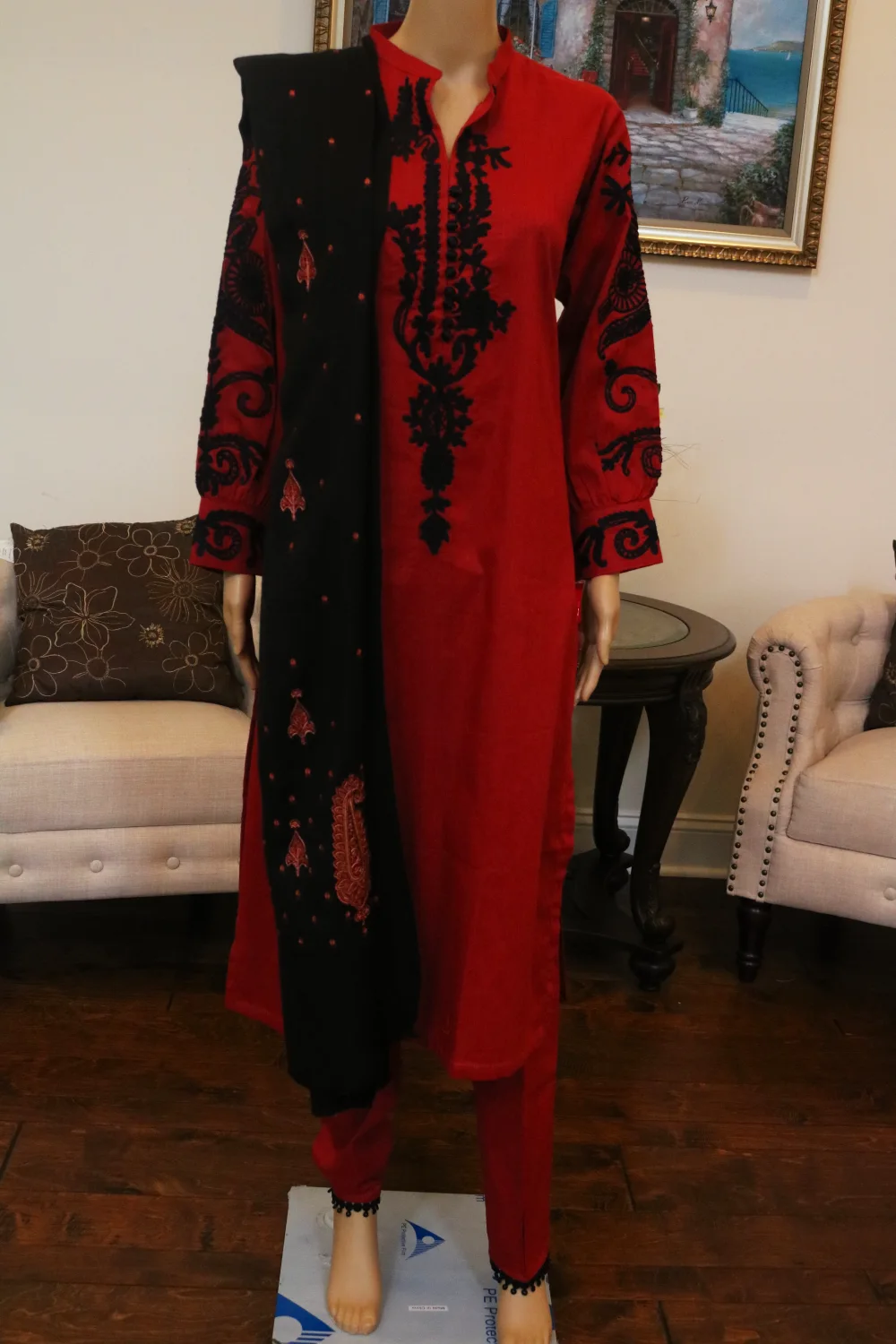 3pc Cheri Embroidery Dress Shirt, Trouser and Dupatta