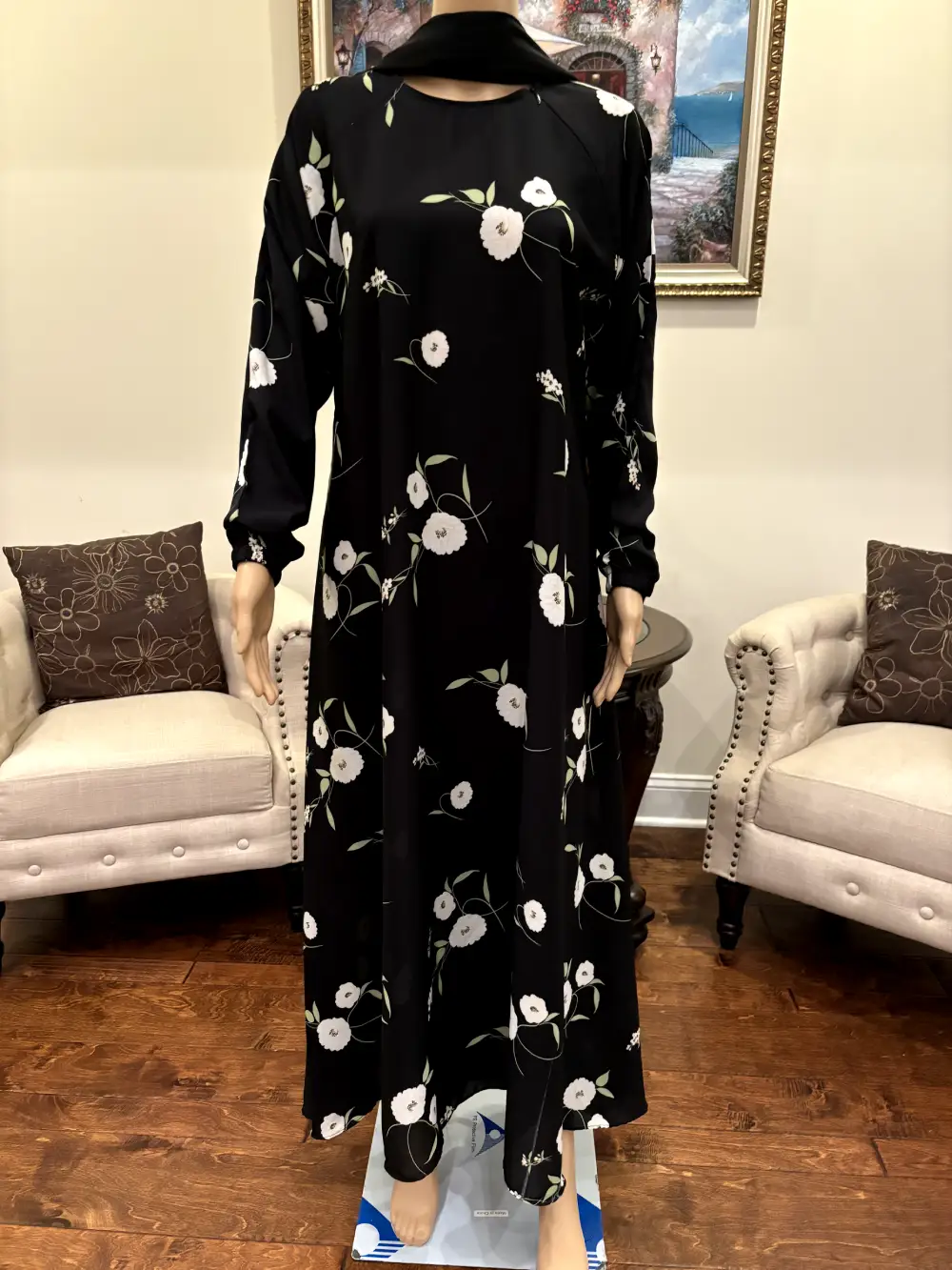 Printed Umbrella Abaya and stylish Scarf